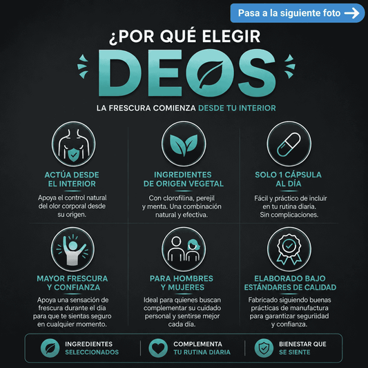 Pastillas DEOS® Despídete Del Mal Olor Desde Adentro