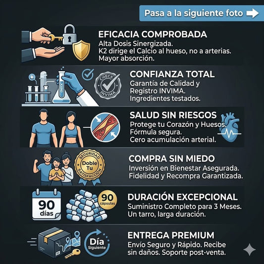 Vitamina D3 + K2 huesos fuertes, corazón sano