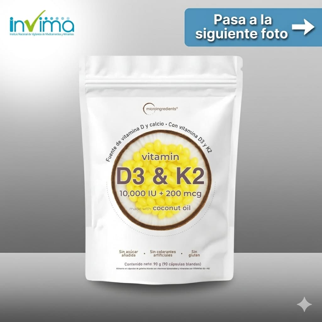 Vitamina D3 + K2 huesos fuertes, corazón sano