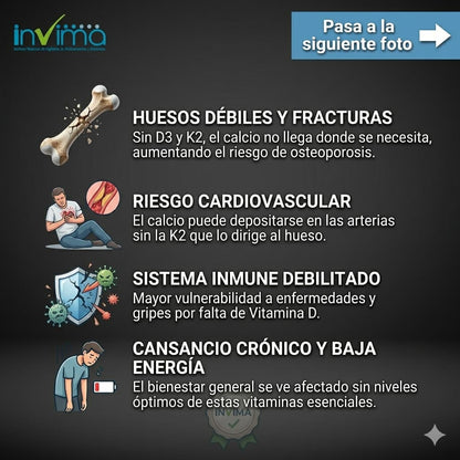 Vitamina D3 + K2 huesos fuertes, corazón sano